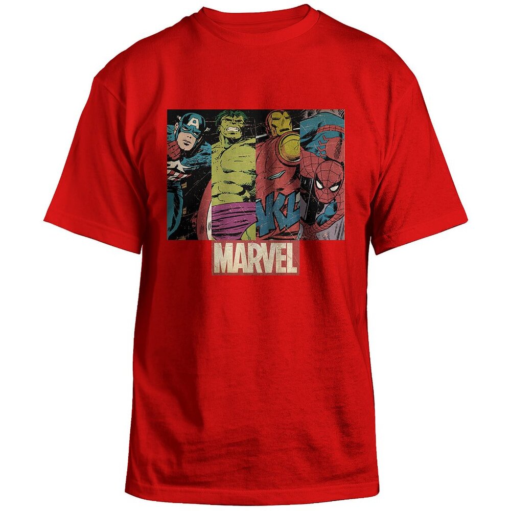 New! Marvel Comics Avengers T-Shirt Hulk Iron Man Spider-Man Captain America